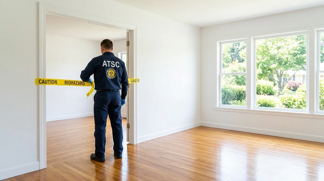 Certified biohazard cleanup crew performing Decomposition Cleanup in Lower Burrell